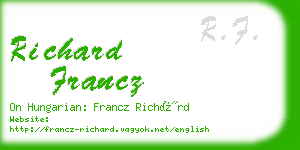 richard francz business card